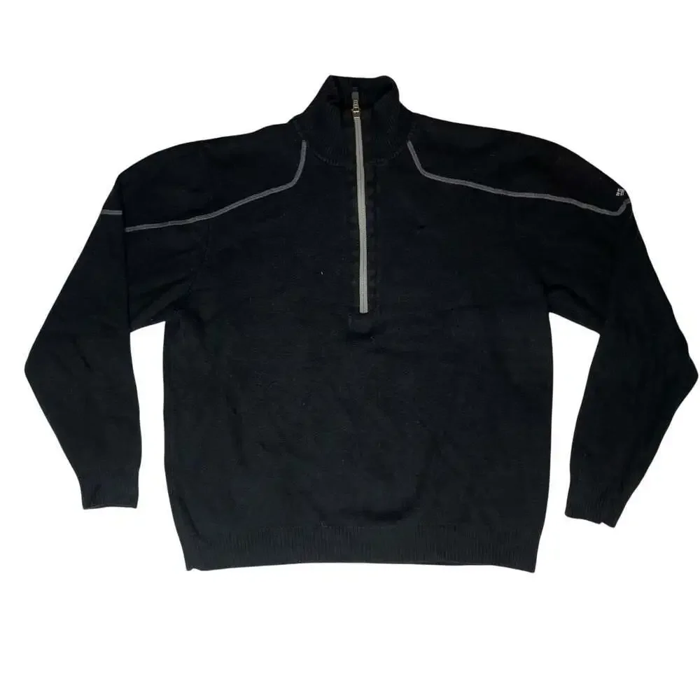 Columbia 1/4 Zip Pullover Sweater Black Large